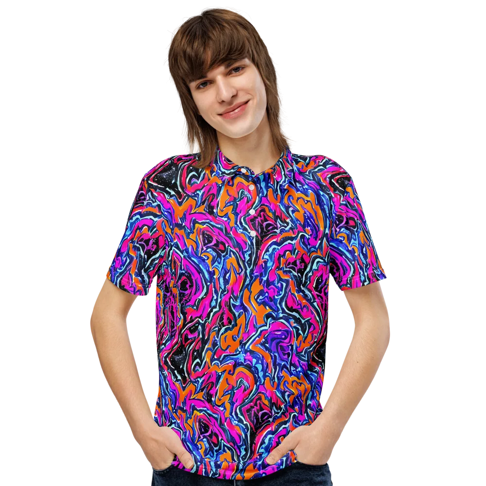 Afterdark Vortex on Men's Slim Fit Polo Shirt — Front