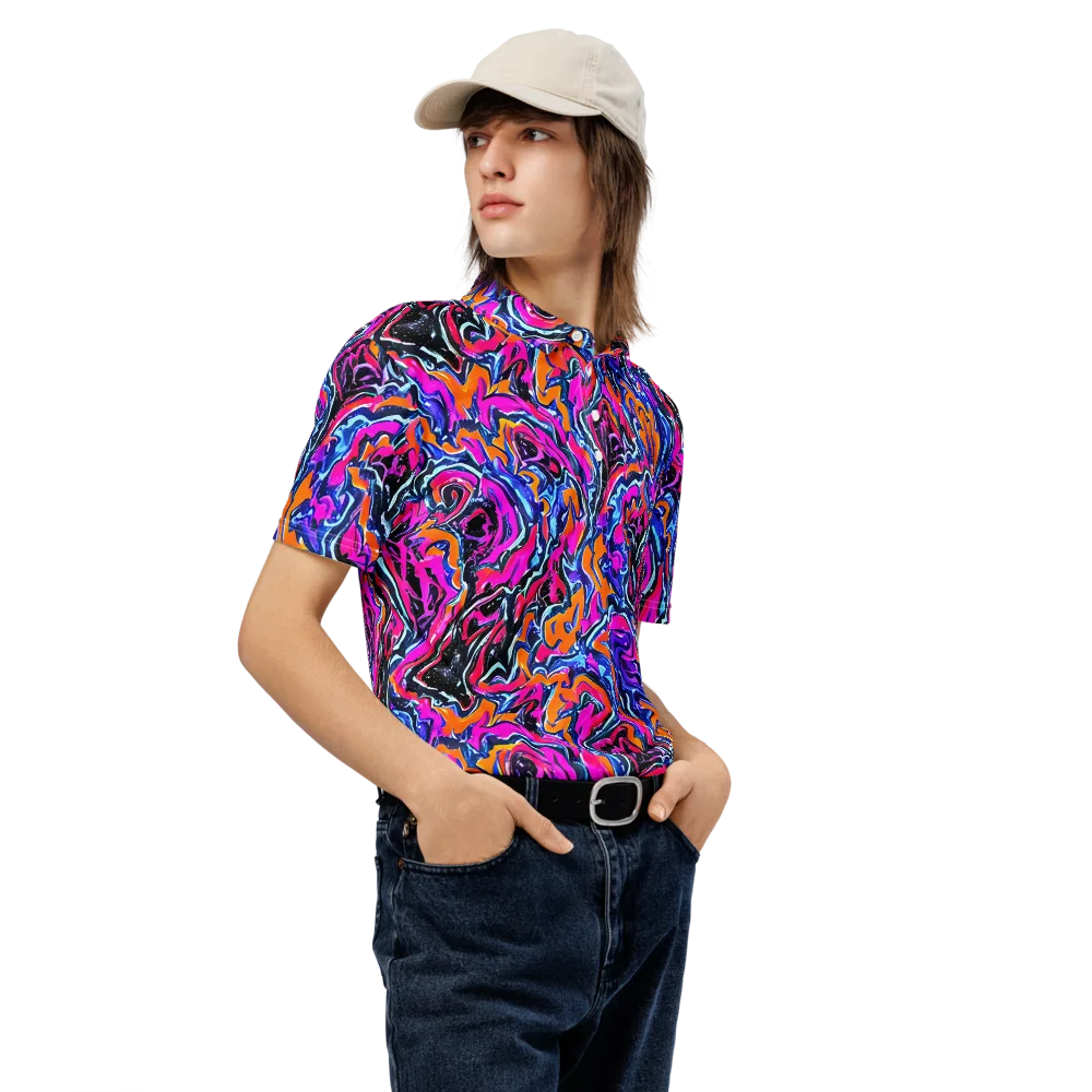 Afterdark Vortex on Men's Slim Fit Polo Shirt — Right Front