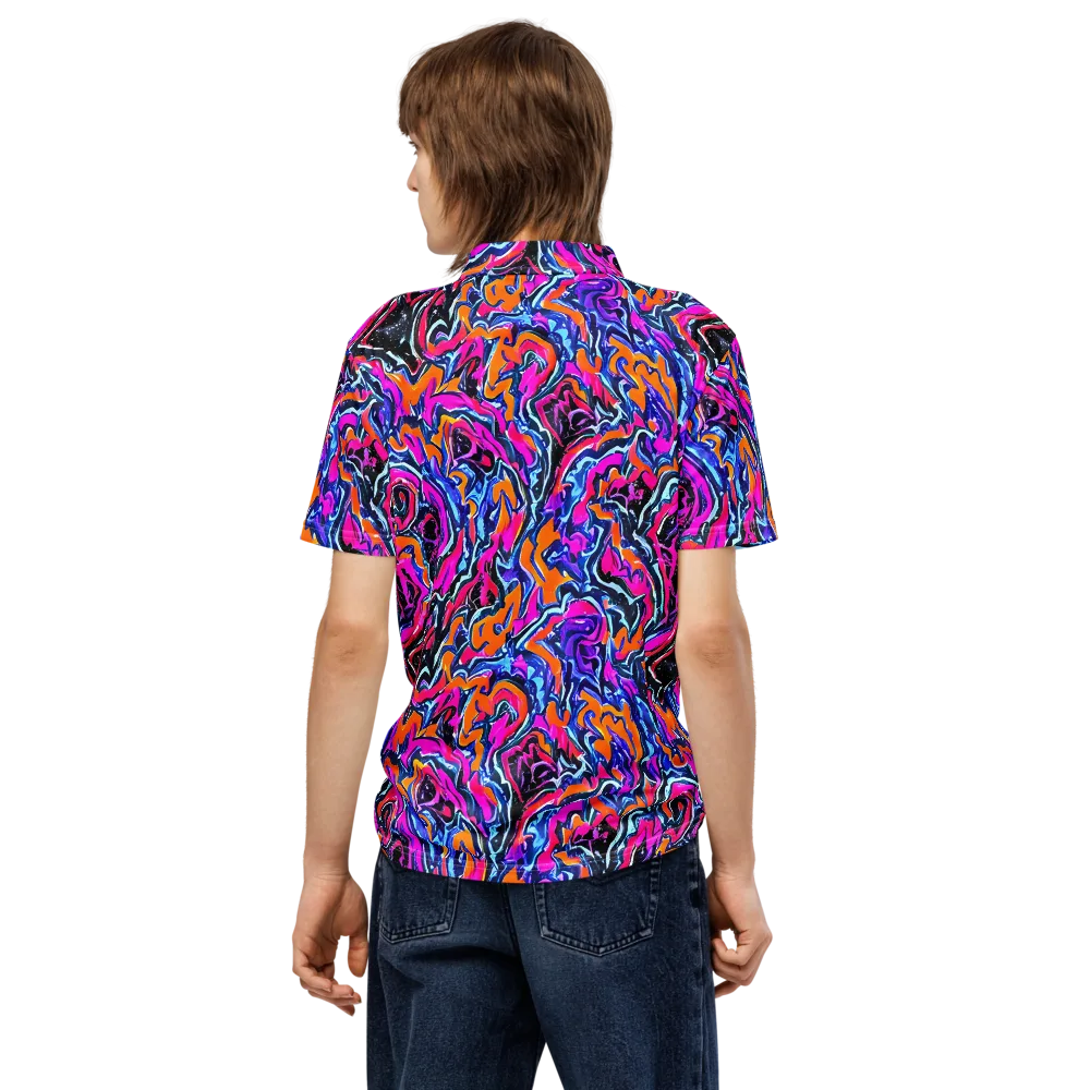 Afterdark Vortex on Men's Slim Fit Polo Shirt — Back