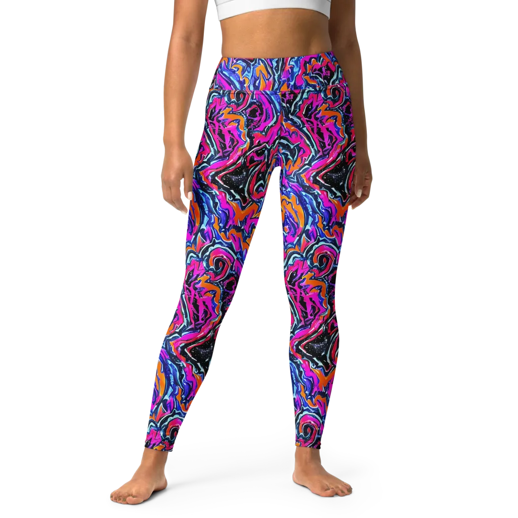 Afterdark Vortex on Yoga Leggings — Front