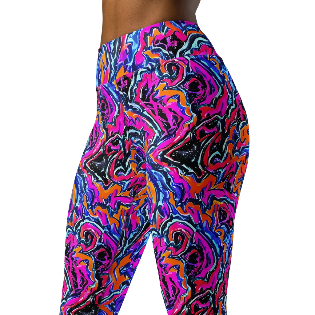 Afterdark Vortex on Yoga Leggings — Left Front