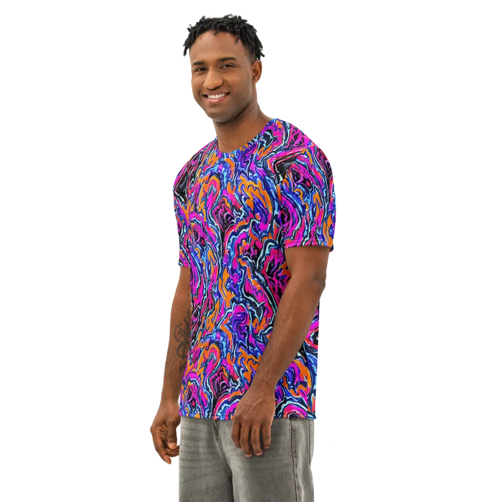 Afterdark Vortex on Men's Cotton Crew Neck T-Shirt — Left Front