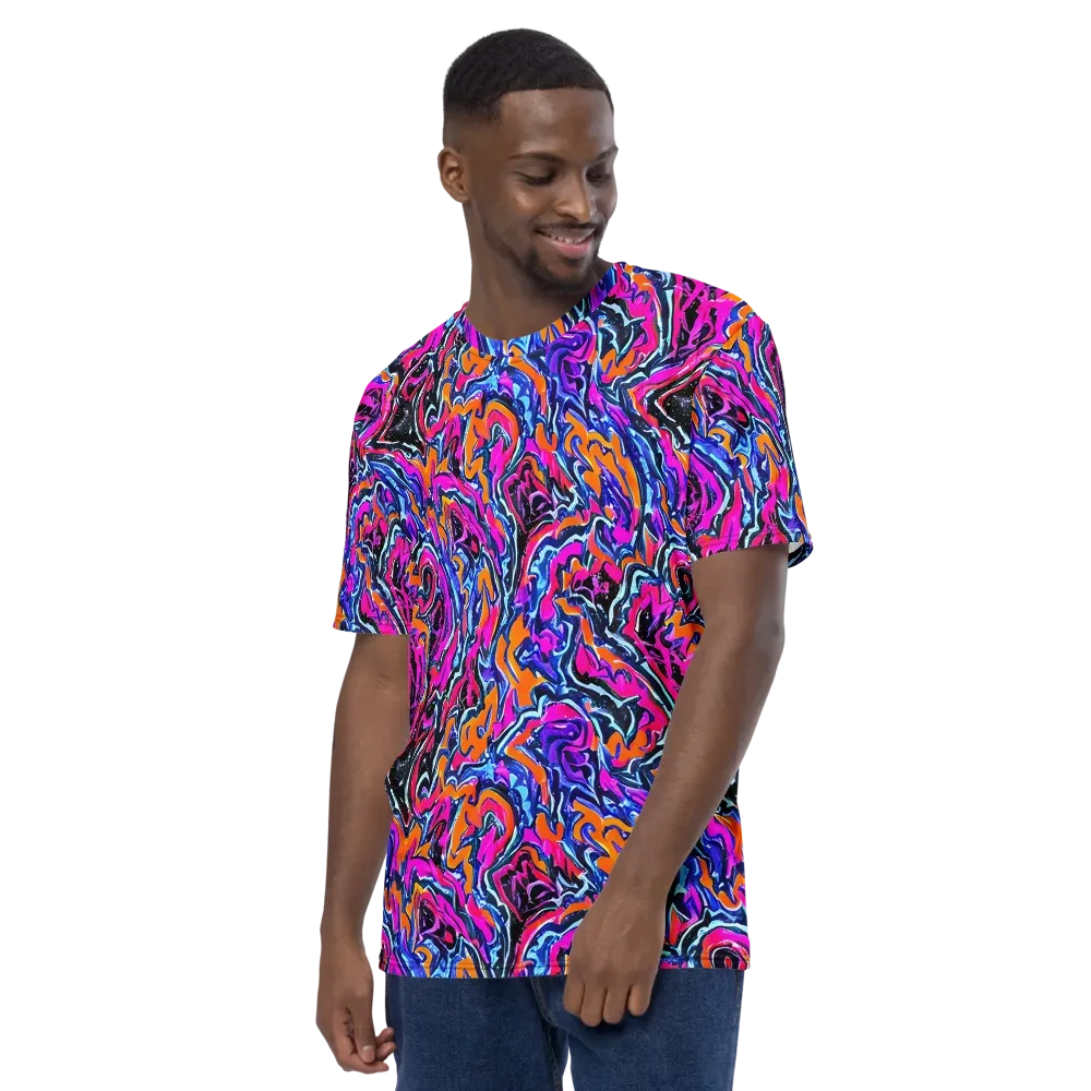 Afterdark Vortex on Men's Crew Neck T-Shirt — Left