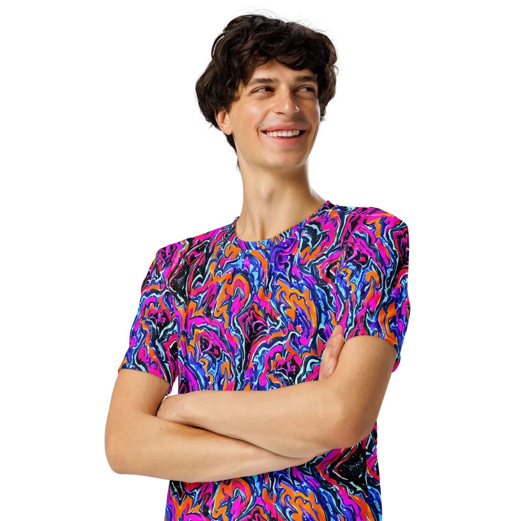 Afterdark Vortex on Men's Crew Neck T-Shirt — Left Front
