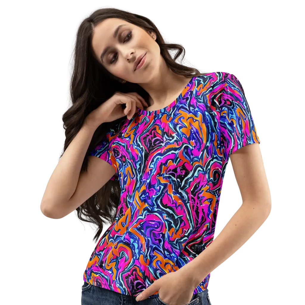 Afterdark Vortex on Women's Crew Neck T-Shirt — Left Front