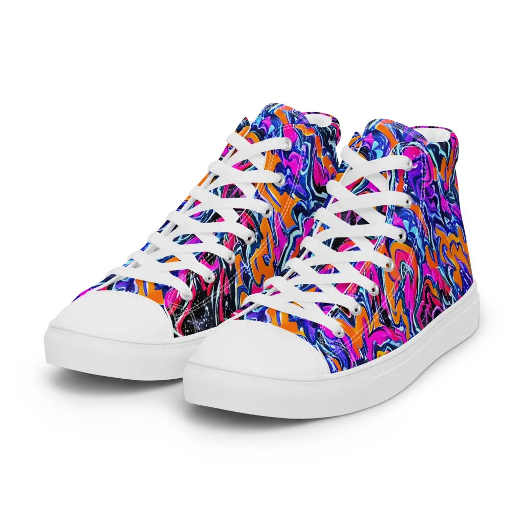 Afterdark Vortex on Women's High Top Canvas Shoes — Left Front