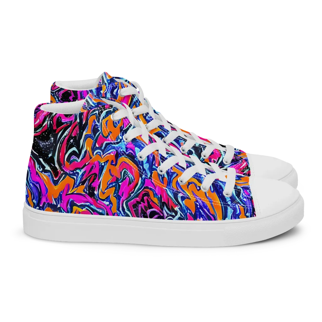 Afterdark Vortex on Women's High Top Canvas Shoes — Right