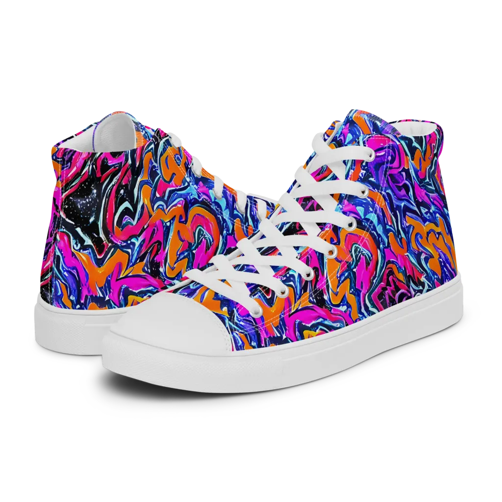Afterdark Vortex on Women's High Top Canvas Shoes — Left