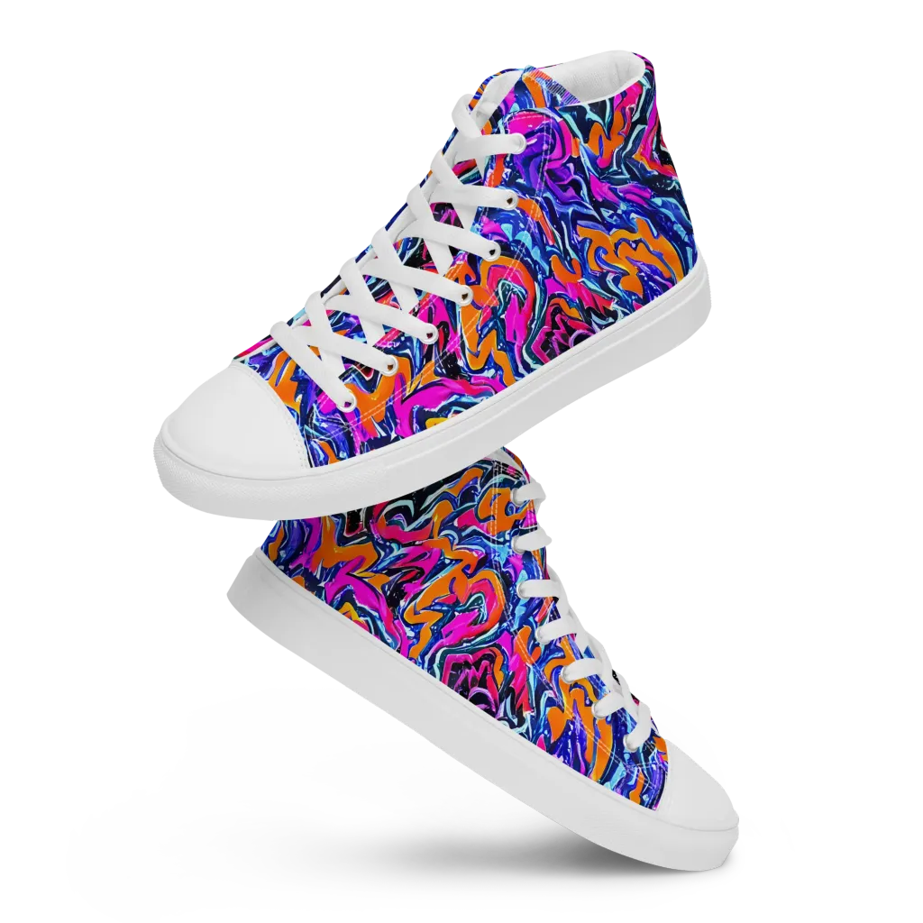 Afterdark Vortex on Women's High Top Canvas Shoes — Front