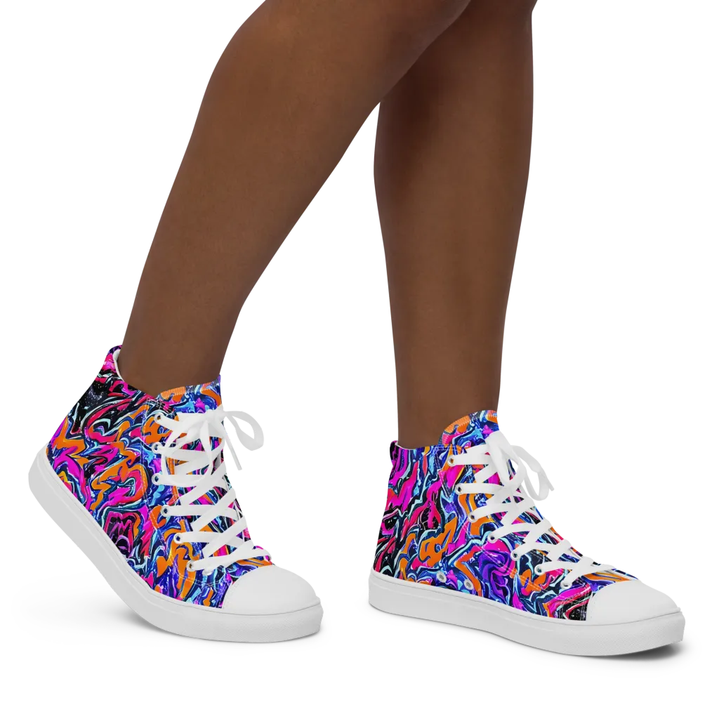 Afterdark Vortex on Women's High Top Canvas Shoes — Right