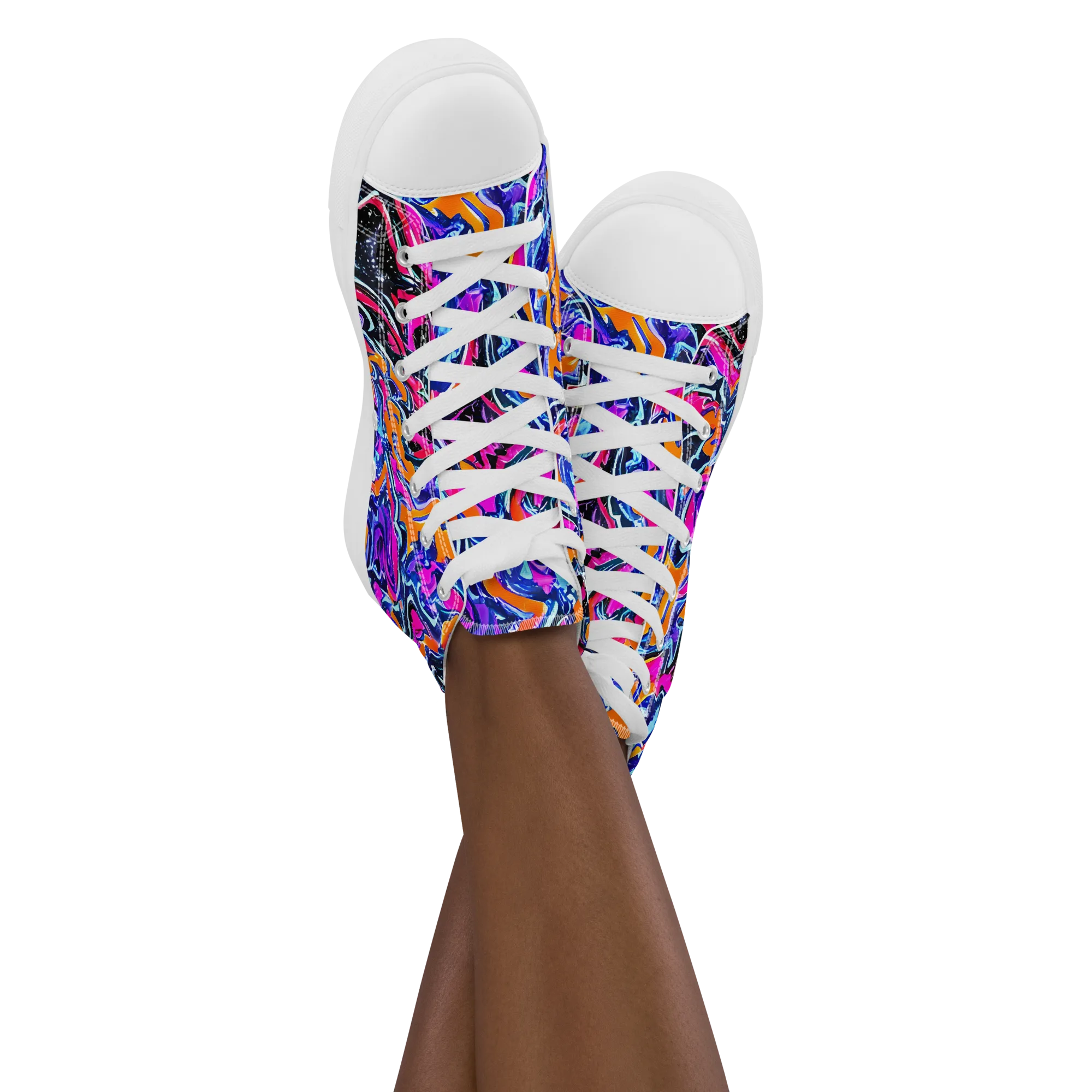 Afterdark Vortex on Women's High Top Canvas Shoes — Front