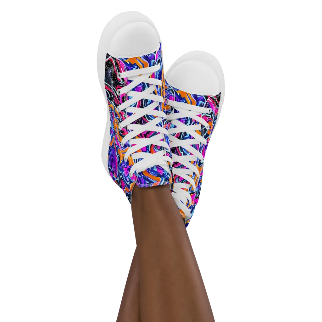 Afterdark Vortex on Women's High Top Canvas Shoes — Front