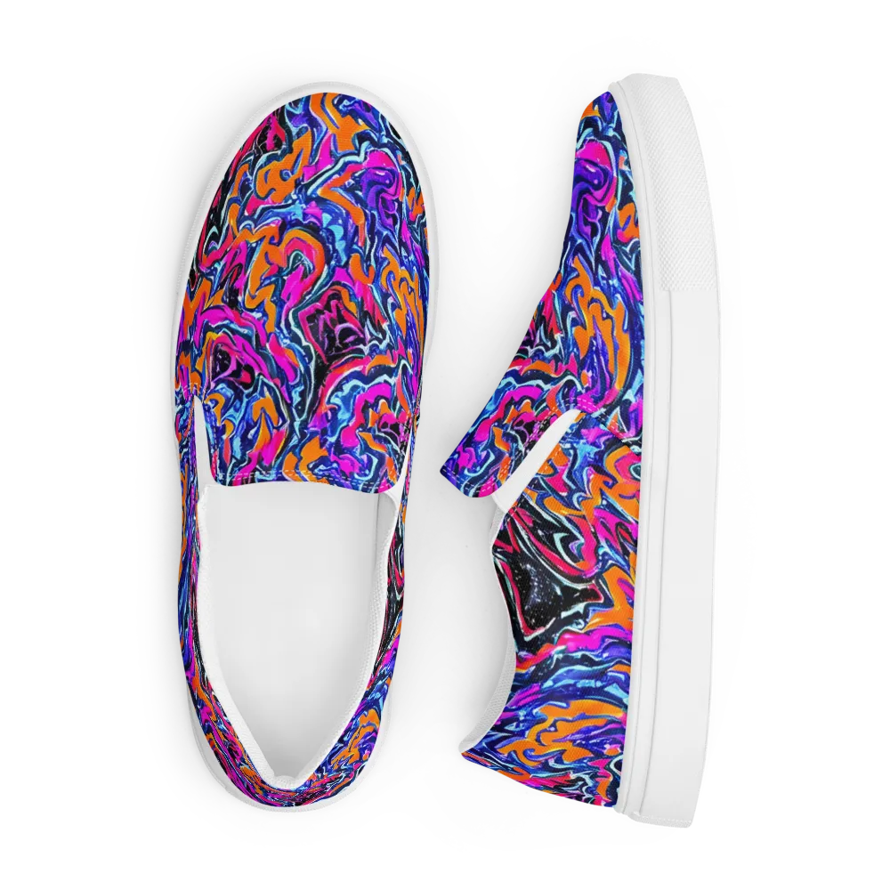 Afterdark Vortex on Men's Slip-On Canvas Shoes — Front
