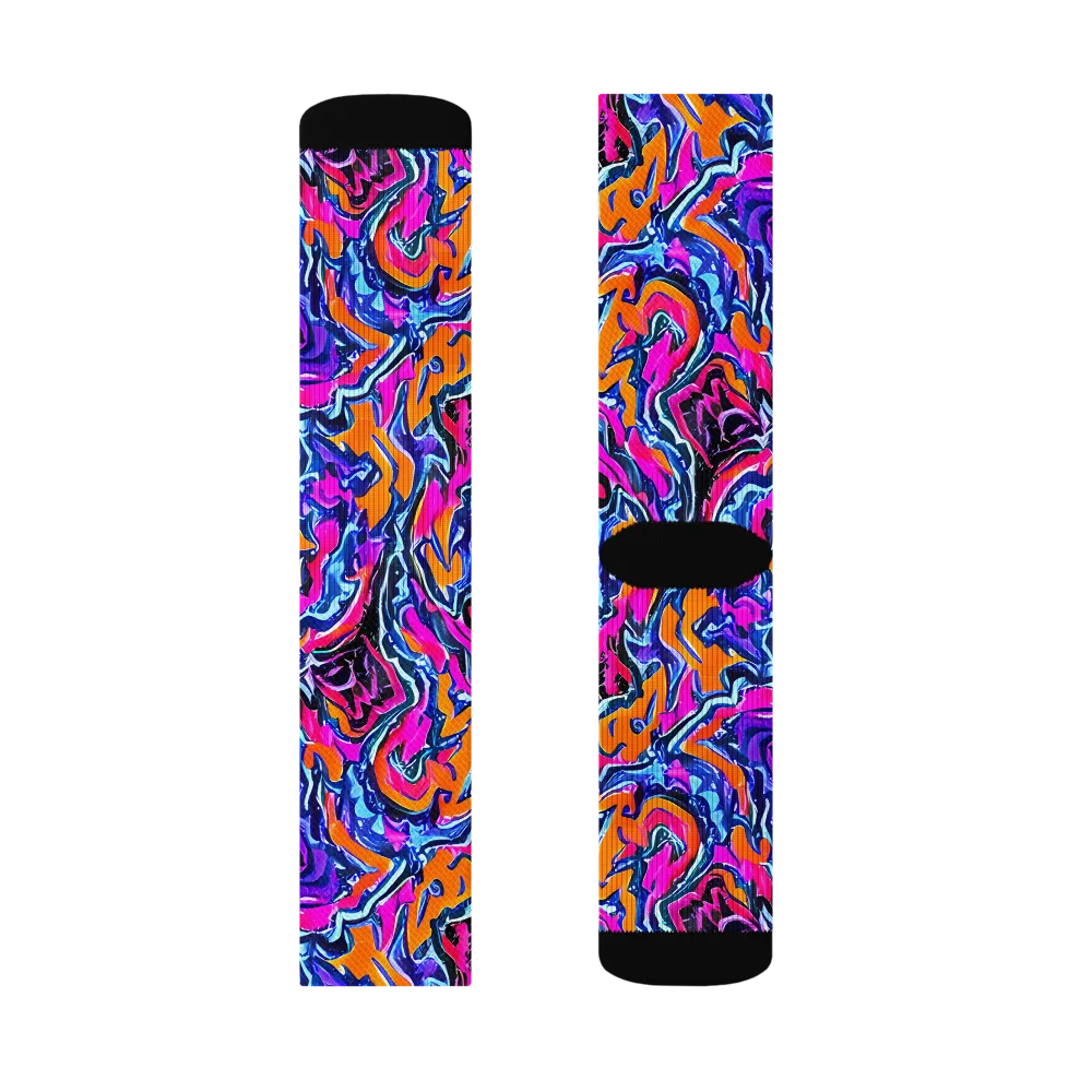 Afterdark Vortex on Socks — Left Sock
