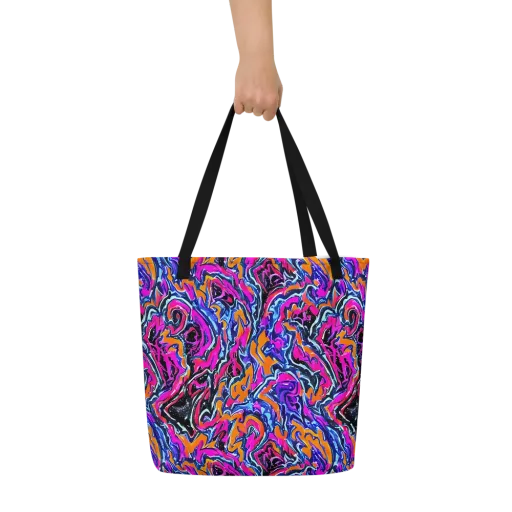 Afterdark Vortex on a Large Tote Bag W/ Pocket