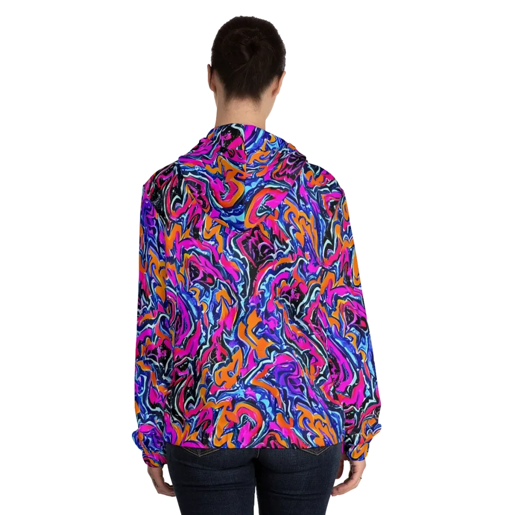 Afterdark Vortex on Women's Full-Zip Hoodie — Back On Person