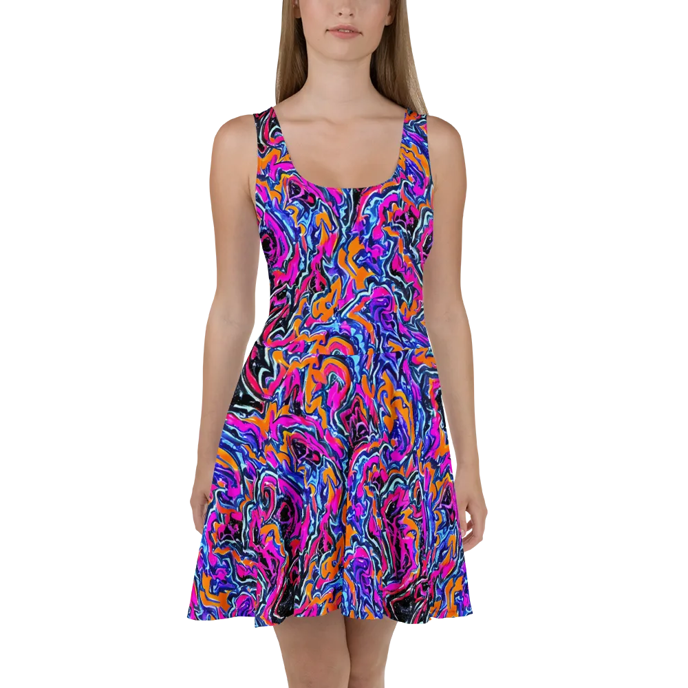 Afterdark Vortex on Skater Dress — Front