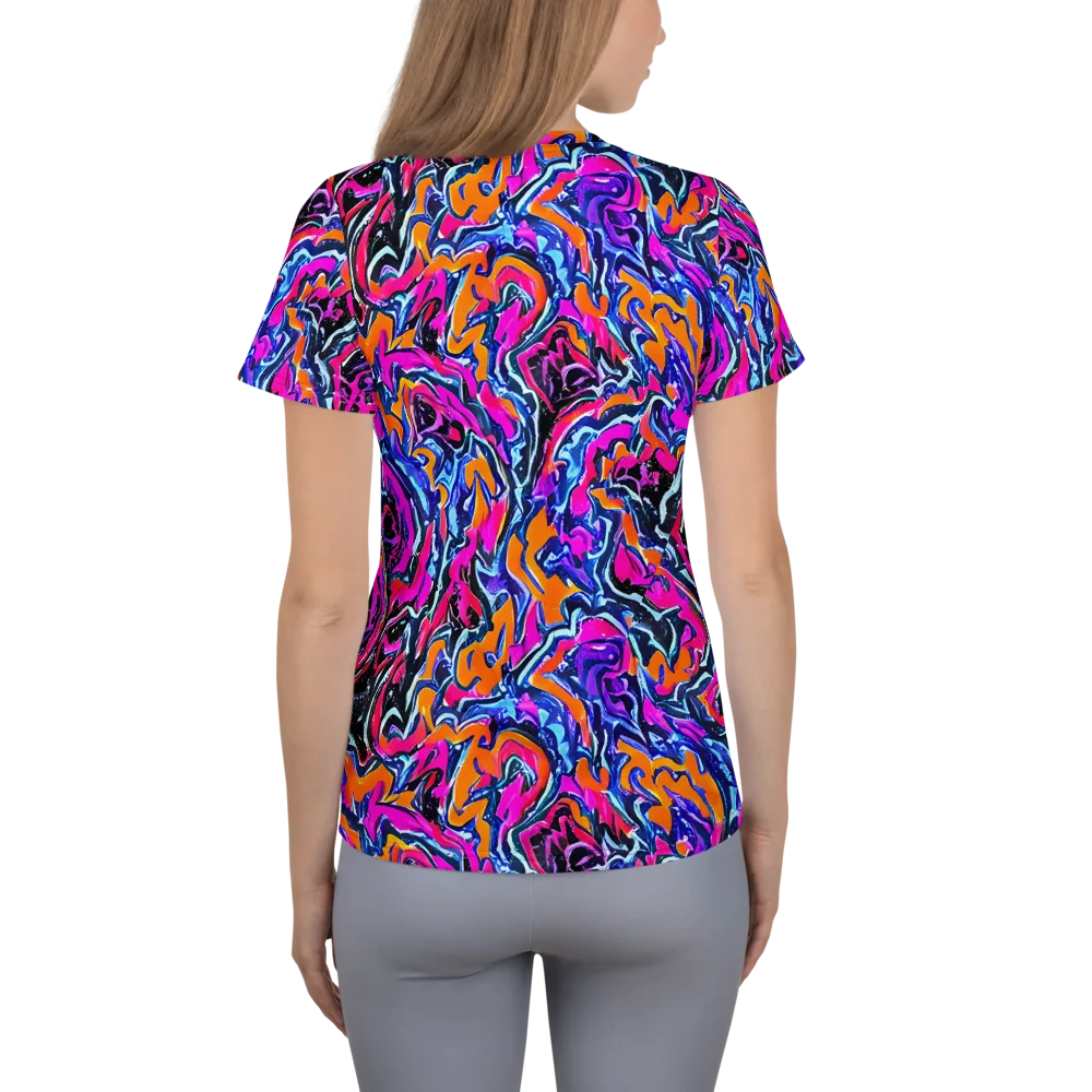 Afterdark Vortex on Women's Athletic T-Shirt — Back