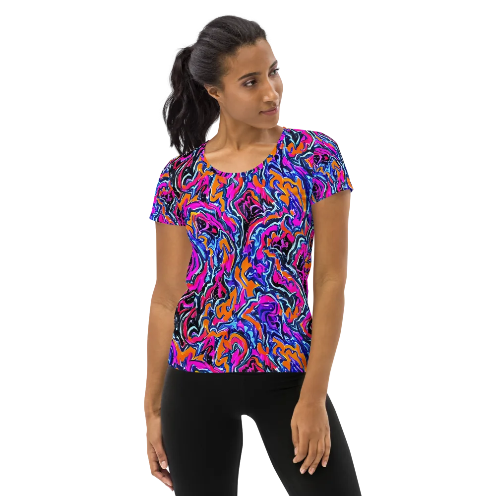 Afterdark Vortex on Women's Athletic T-Shirt — Front