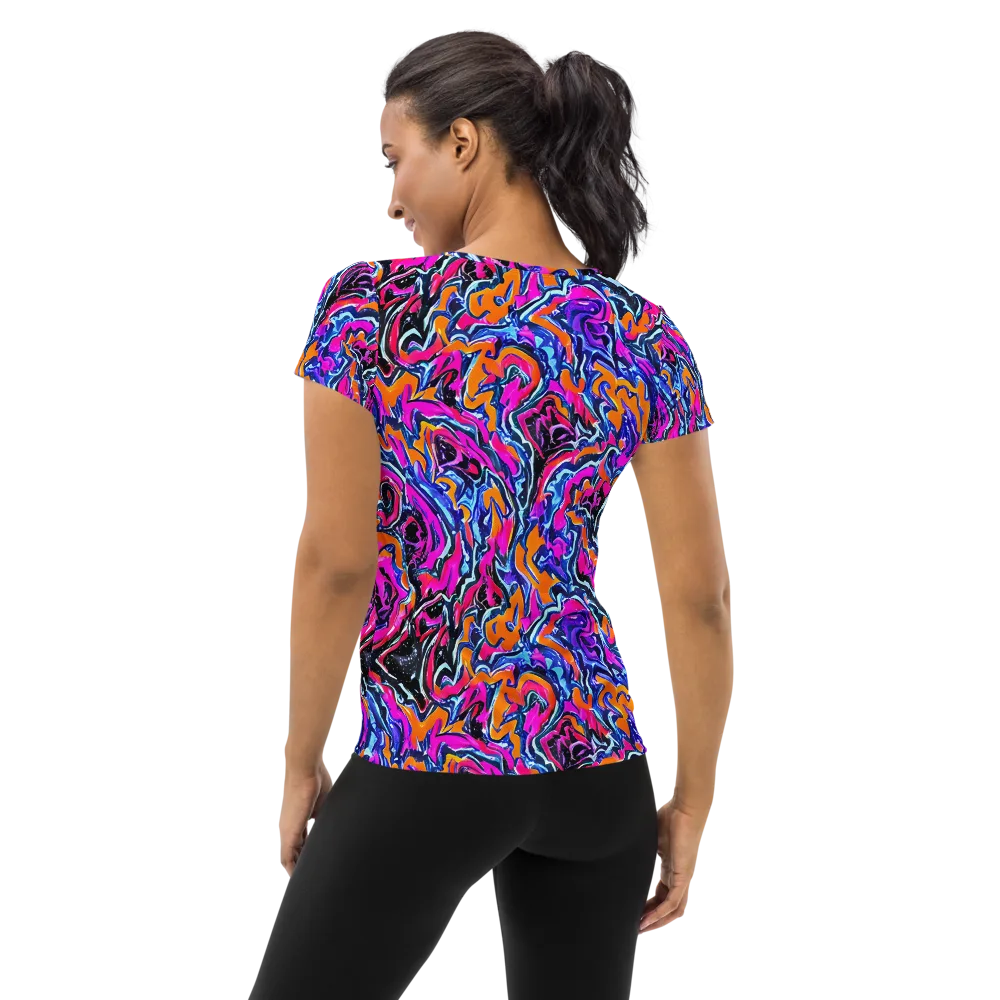 Afterdark Vortex on Women's Athletic T-Shirt — Back