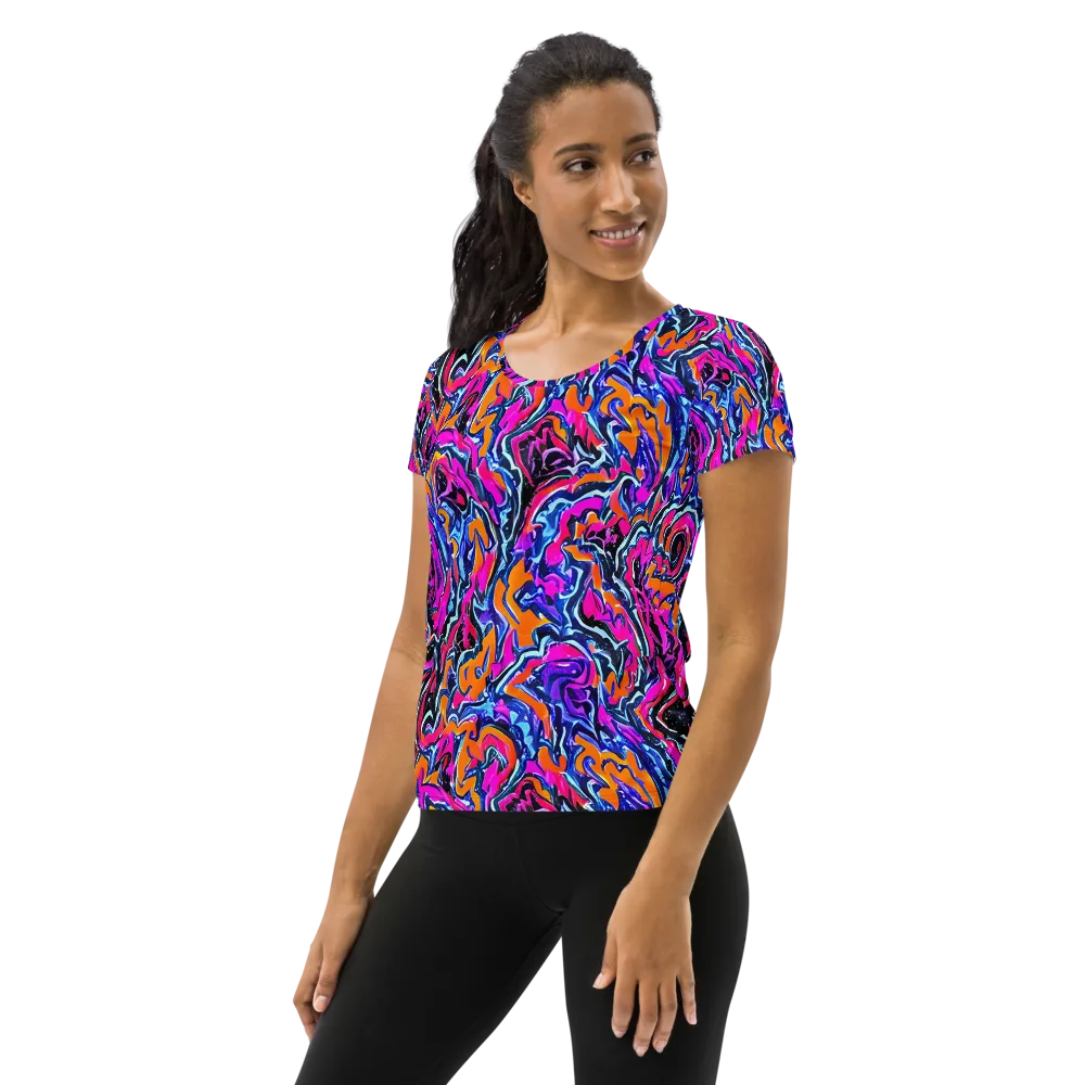 Afterdark Vortex on Women's Athletic T-Shirt — Left