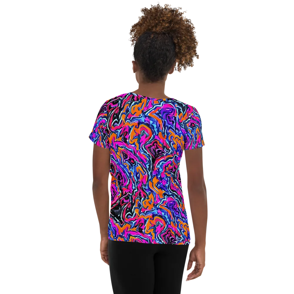 Afterdark Vortex on Women's Athletic T-Shirt — Back