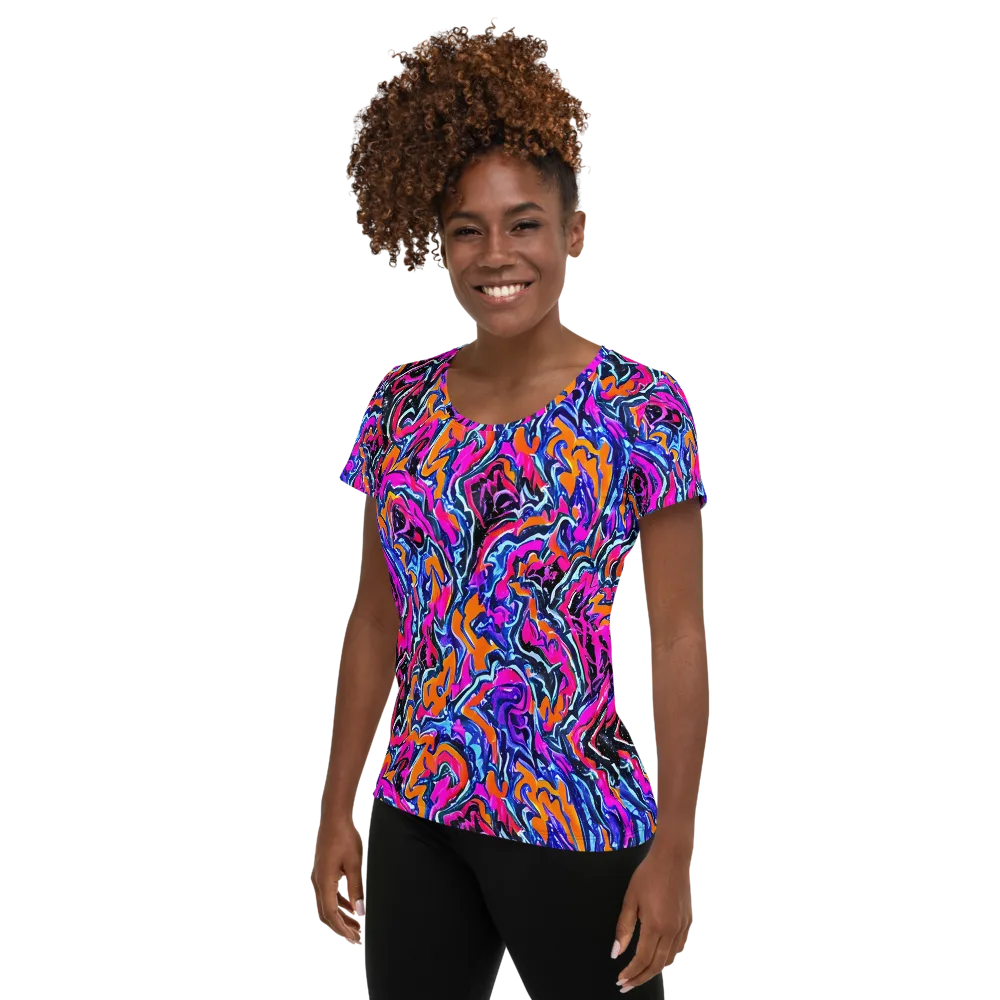 Afterdark Vortex on Women's Athletic T-Shirt — Left