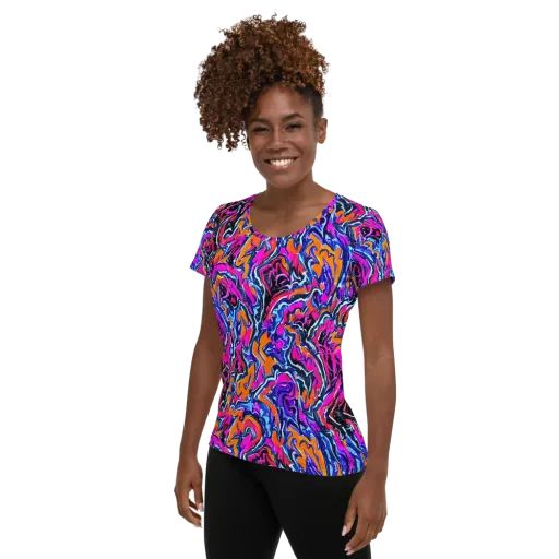 Afterdark Vortex on a Women's Athletic T-Shirt