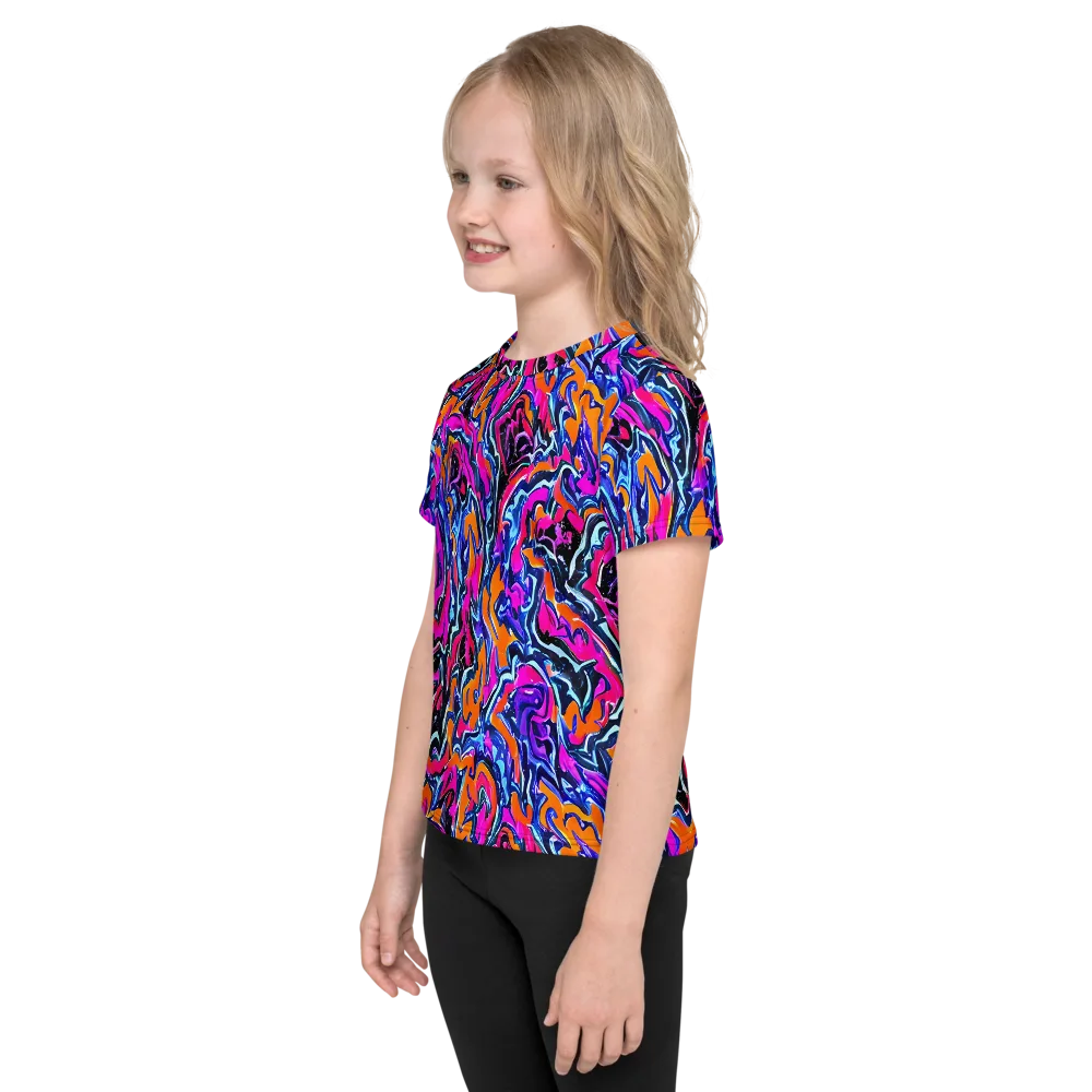 Afterdark Vortex on Kids Crew Neck T-Shirt — Left