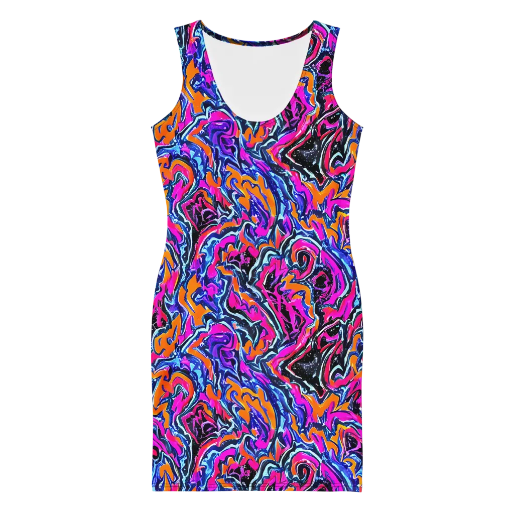 Afterdark Vortex on Bodycon Dress — Front