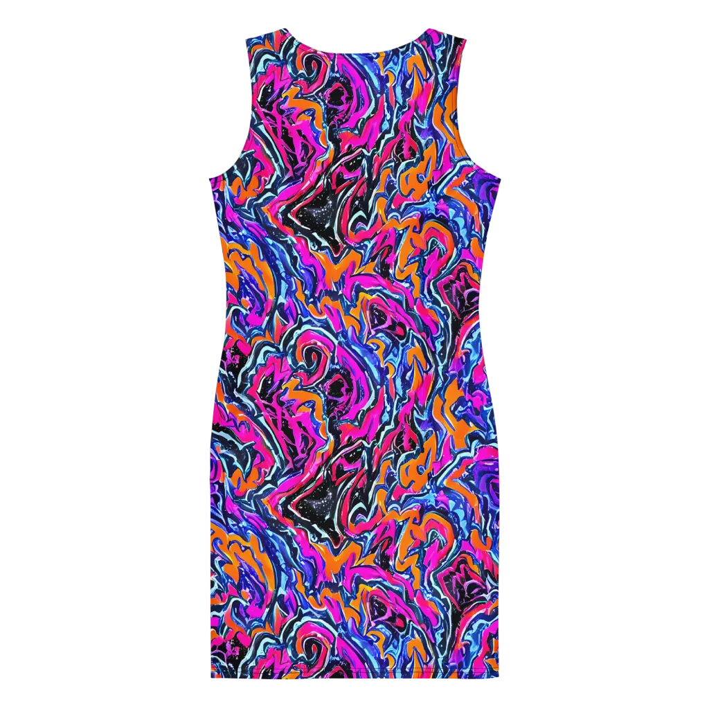 Afterdark Vortex on Bodycon Dress — Back