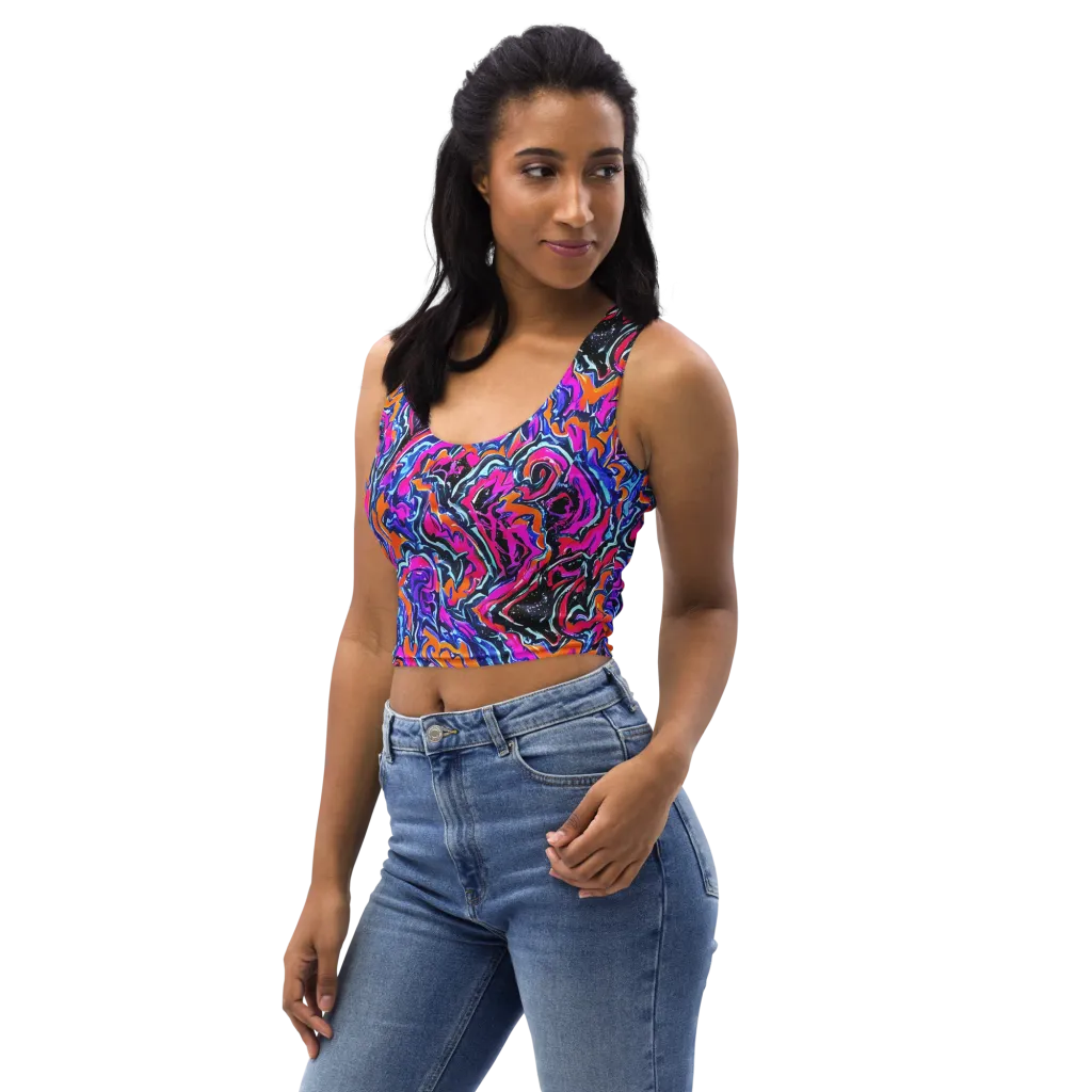 Afterdark Vortex on Crop Top — Left Front
