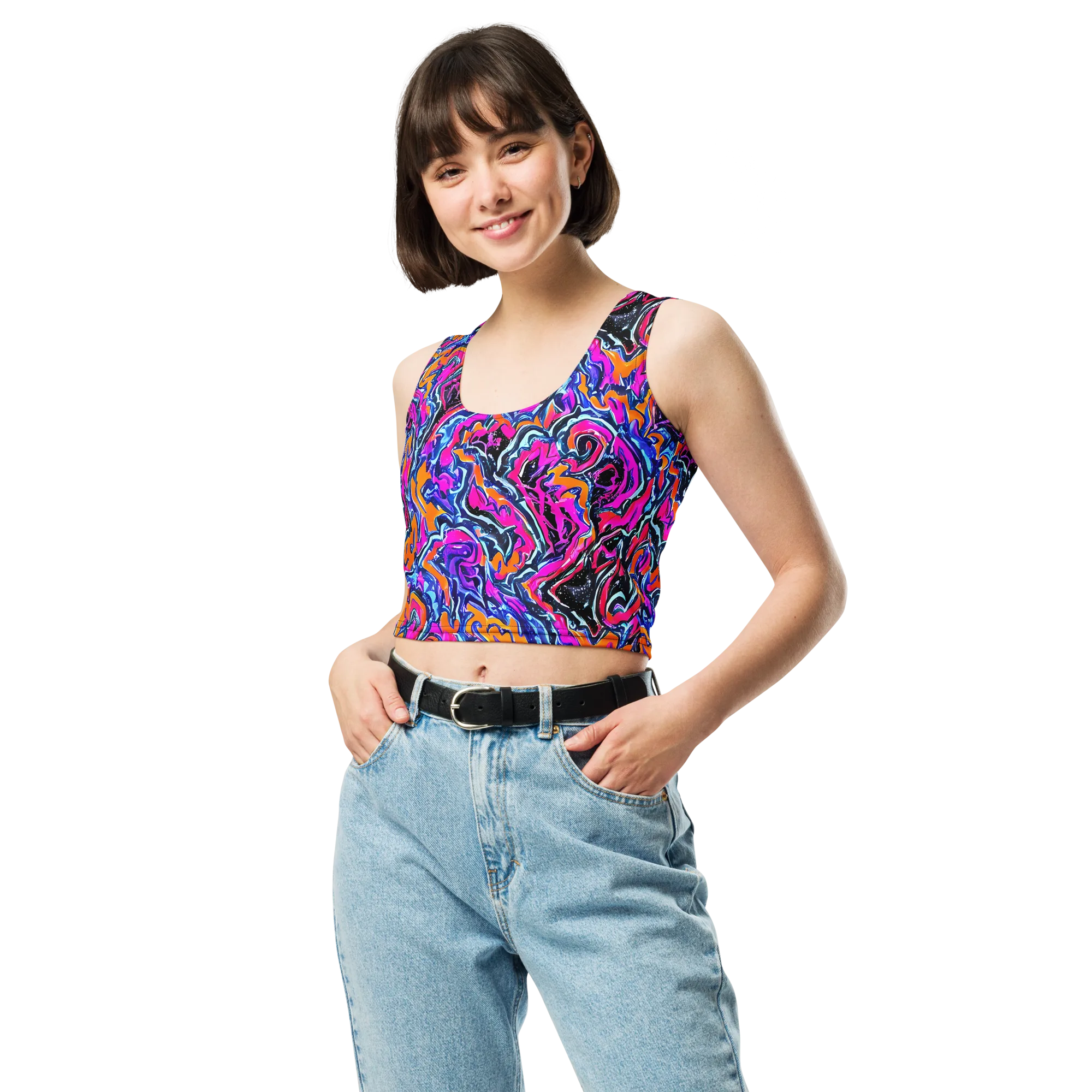 Afterdark Vortex on Crop Top — Front