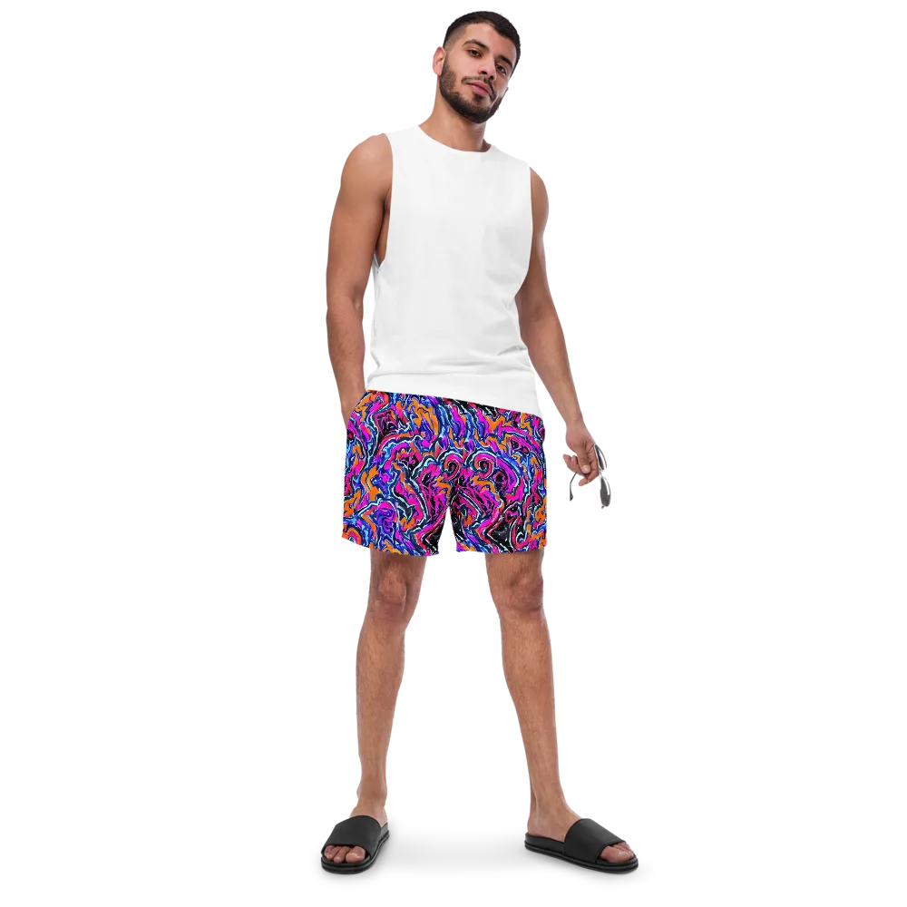 Afterdark Vortex on Swim Trunks — Front