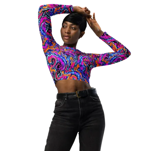 Afterdark Vortex on a Long Sleeve Crop Top
