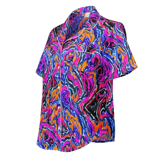 Afterdark Vortex on a Women's Short Sleeve Pajama Top