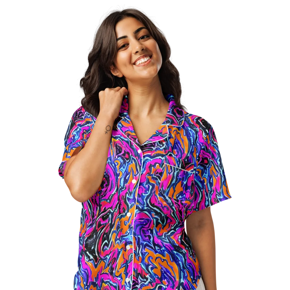 Afterdark Vortex on Women's Short Sleeve Pajama Top — Front