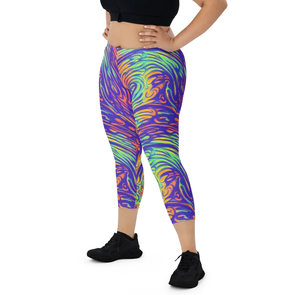 Kinetic Prism on Capri Leggings — Front