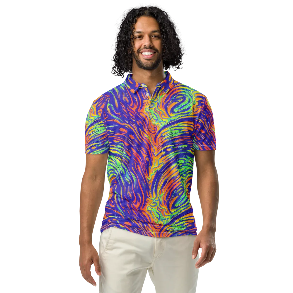 Kinetic Prism on Men's Slim Fit Polo Shirt — Front