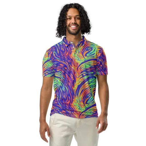 Kinetic Prism on a Men's Slim Fit Polo Shirt