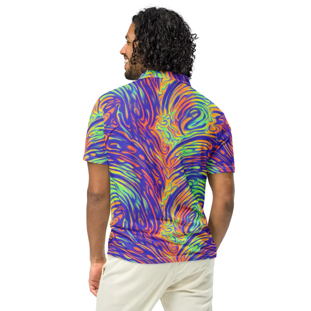 Kinetic Prism on Men's Slim Fit Polo Shirt — Back
