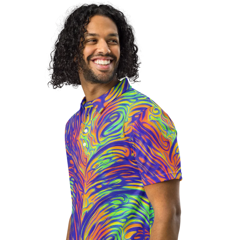 Kinetic Prism on Men's Slim Fit Polo Shirt — Left Front