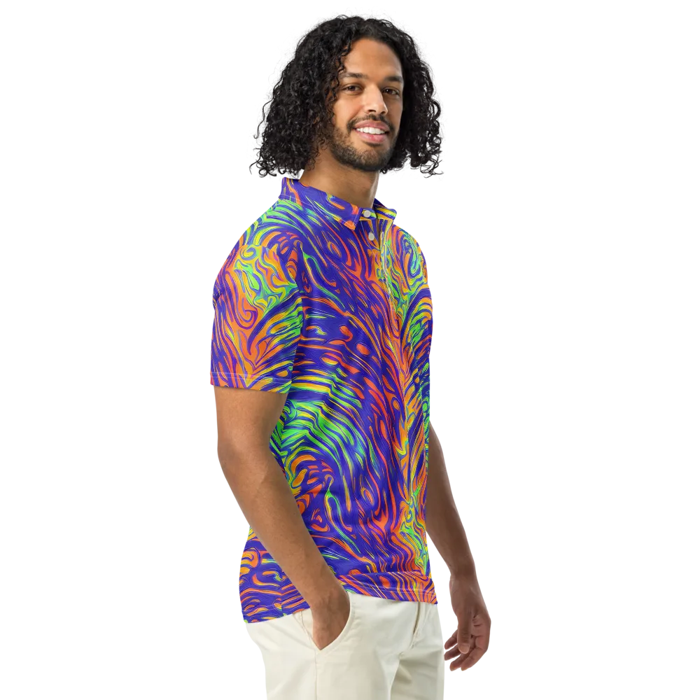 Kinetic Prism on Men's Slim Fit Polo Shirt — Right Front