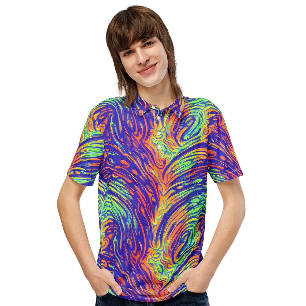Kinetic Prism on Men's Slim Fit Polo Shirt — Front