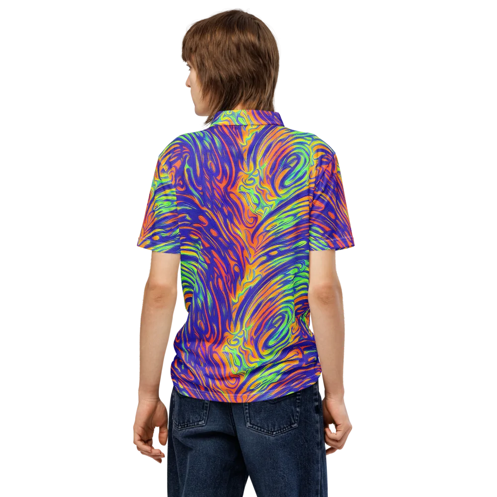 Kinetic Prism on Men's Slim Fit Polo Shirt — Back