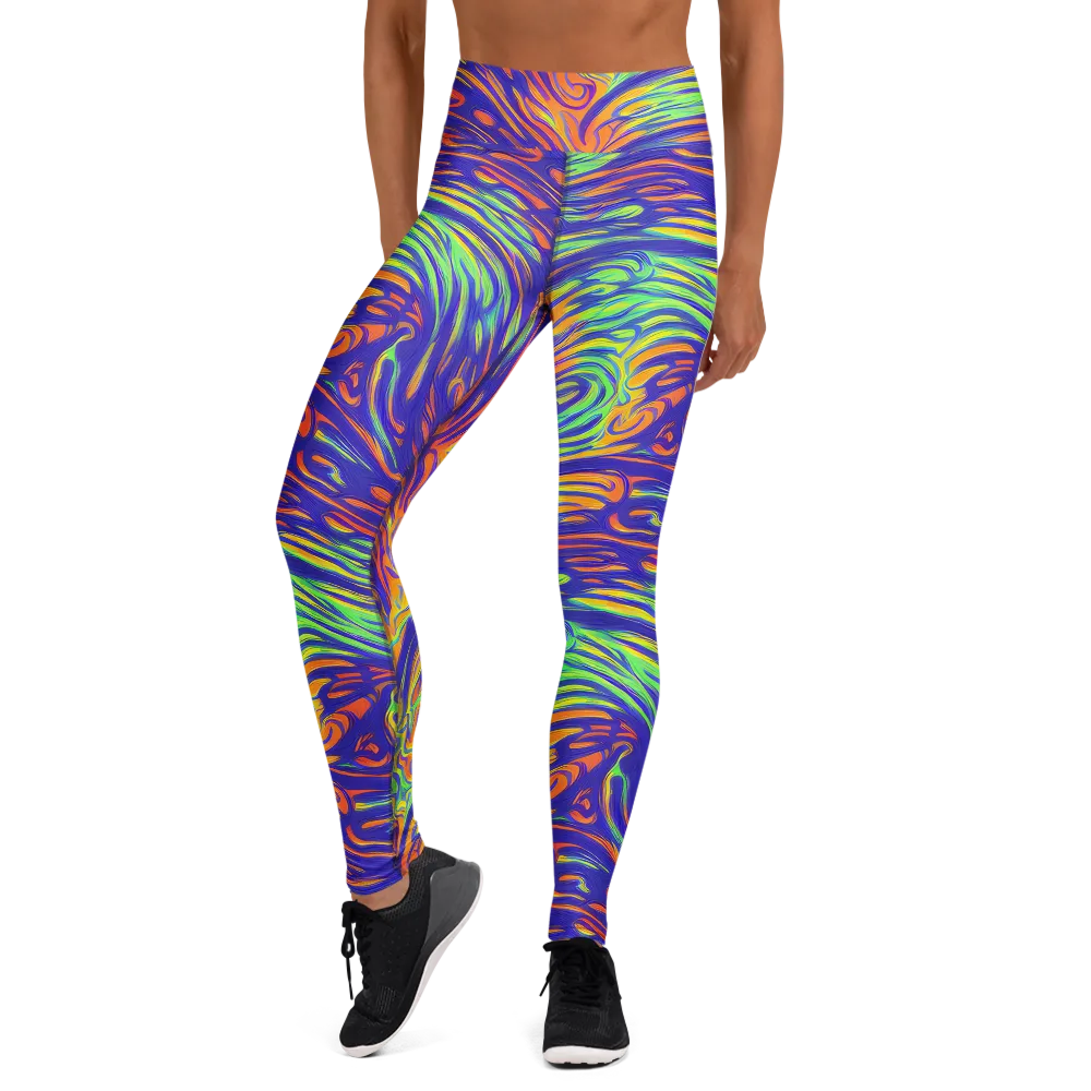 Kinetic Prism on Yoga Leggings — Front