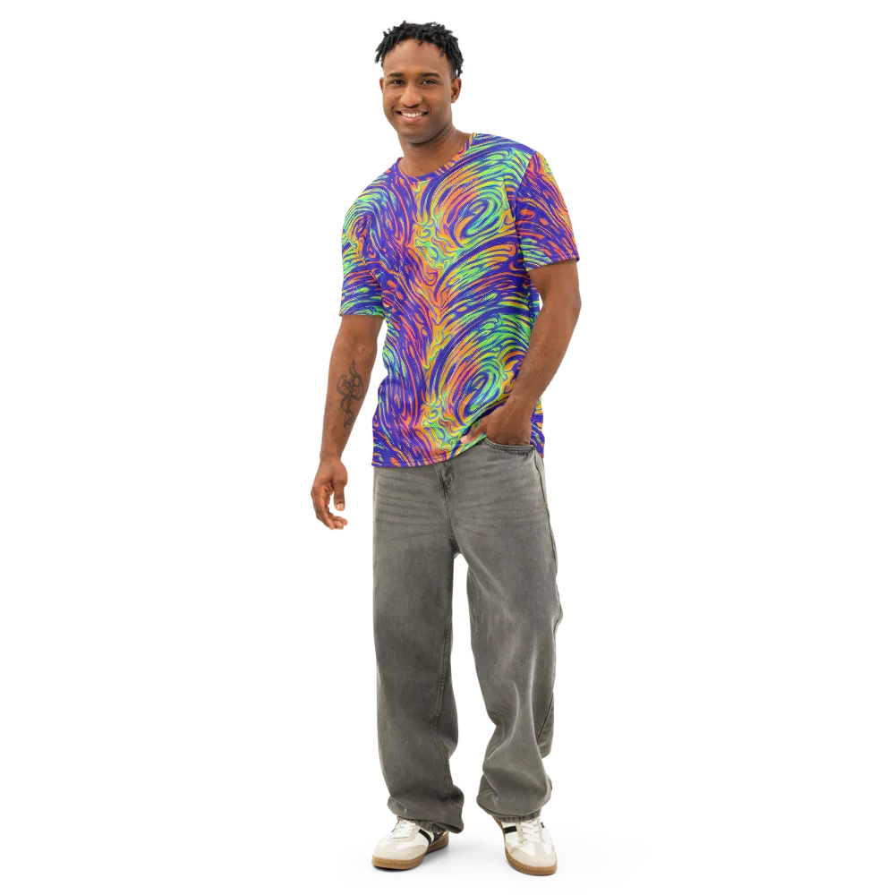 Kinetic Prism on Men's Cotton Crew Neck T-Shirt — Front