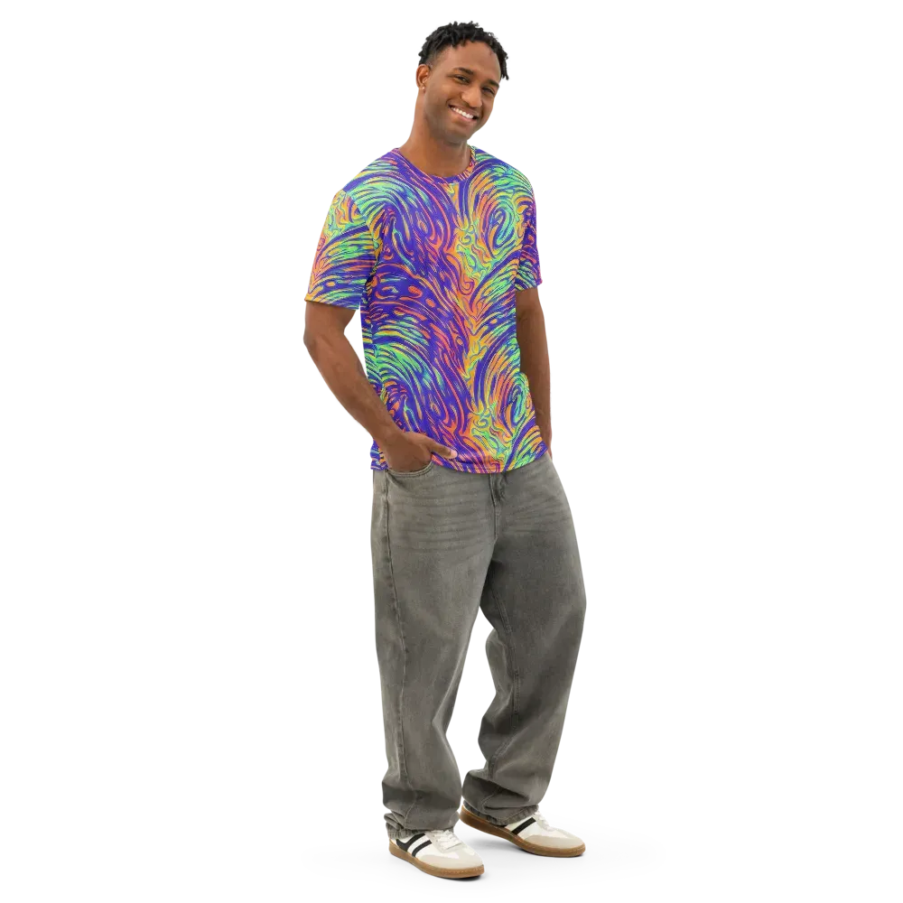 Kinetic Prism on Men's Cotton Crew Neck T-Shirt — Right Front