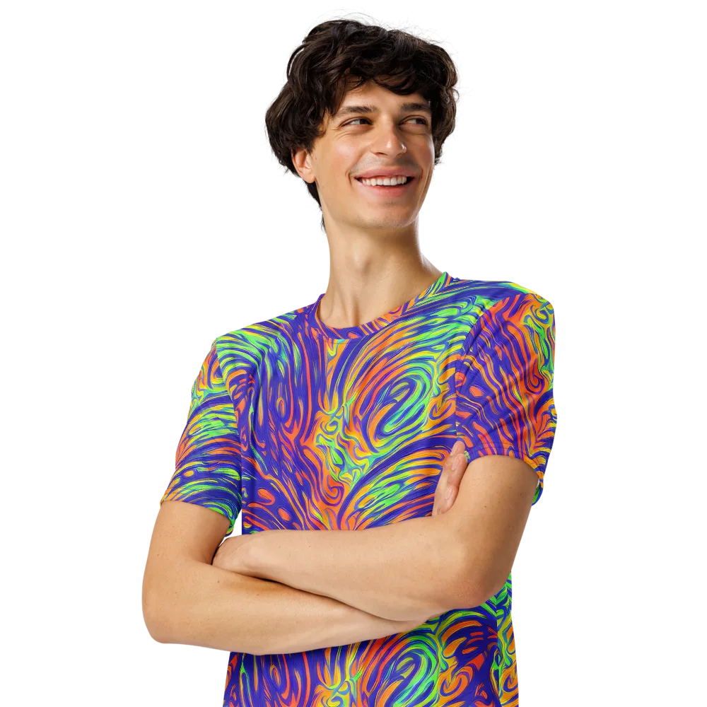 Kinetic Prism on Men's Crew Neck T-Shirt — Left Front