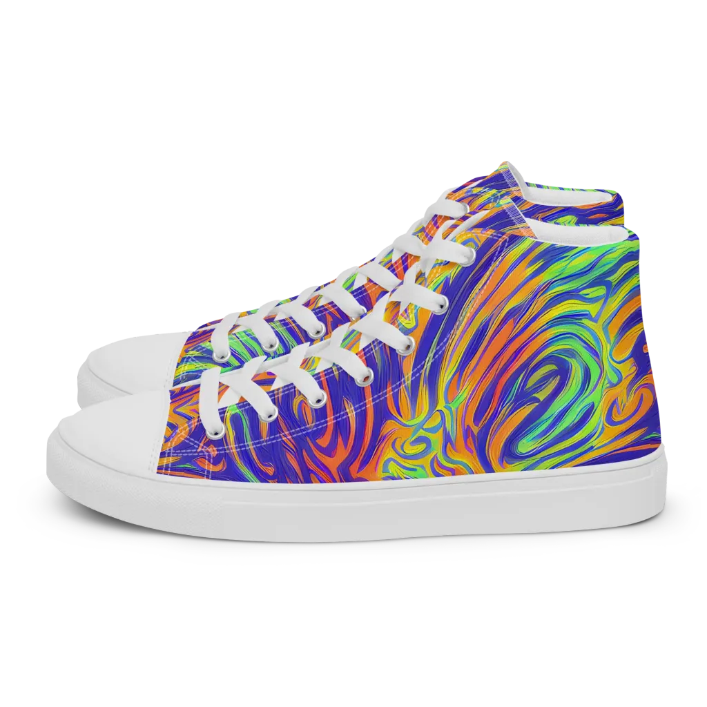 Kinetic Prism on Men's High Top Canvas Shoes — Left